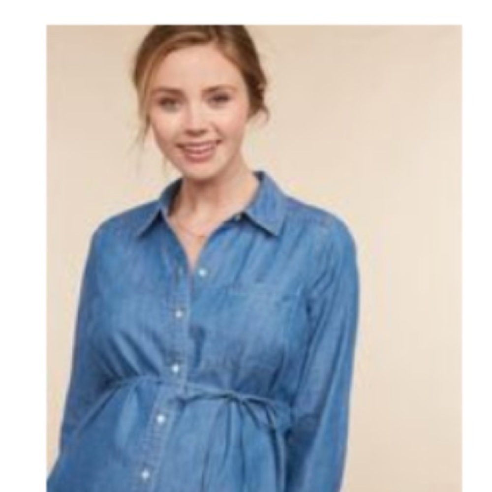 NWT Chambray Button Front Maternity Tunic